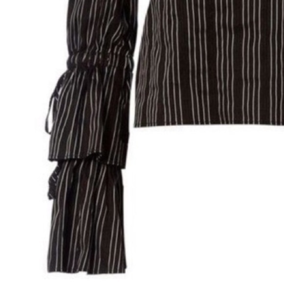 INTERMIX SOFIA OFF SHOULDER CROPPED SILHOUETTE TOP STRETCHY COTTON BLEND SIZE S - Picture 7 of 8